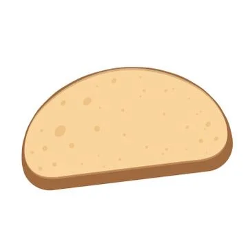 Slice of bread on white for design flat style, stock vector illustration Illustrazione stock