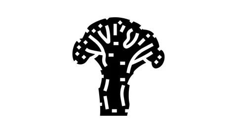 Slice broccoli glyph icon animation Stock Footage 326159343