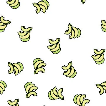 Slice bunch of avocado green vector seamless pattern Stock Illustration