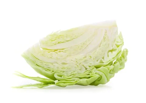 Slice cabbage isolated on white background. full depth of field Stock Photos
