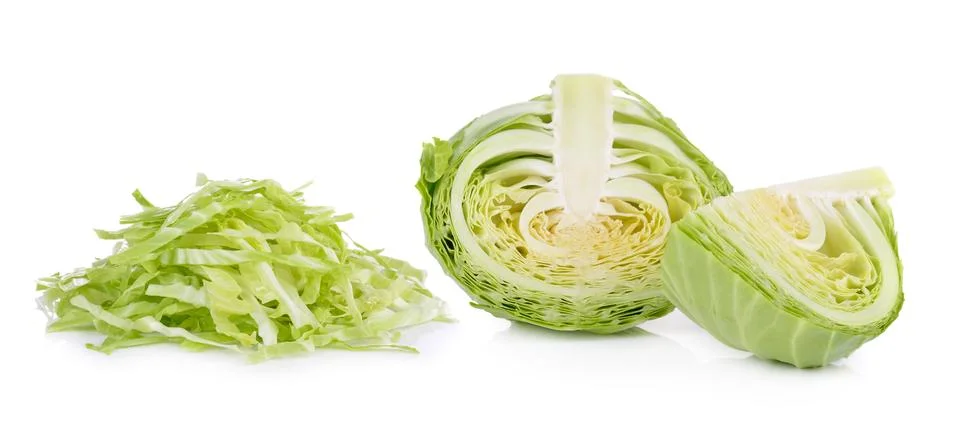 Slice cabbage on white background Stock Photos