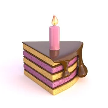 Slice of cake 3D Stock Illustration