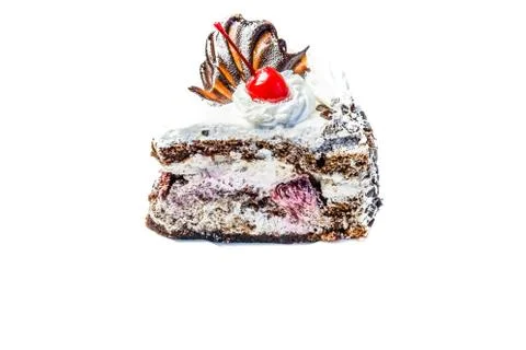 Slice of cake with cherries Stock-Fotos