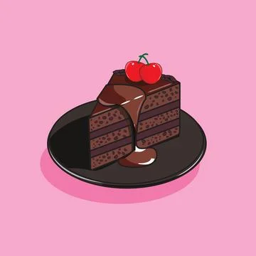Slice cake chocolate vector illustration Stock Illustration
