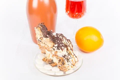 Slice of cake "Christmas night" Stock Photos