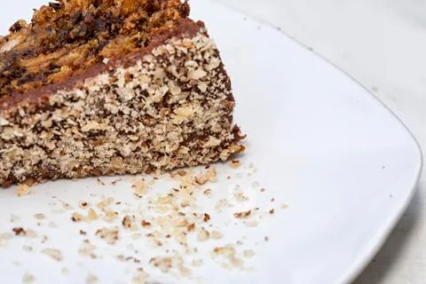 Slice of cake, close up Fotos Stock