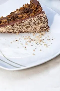 Slice of cake, close up Fotos Stock