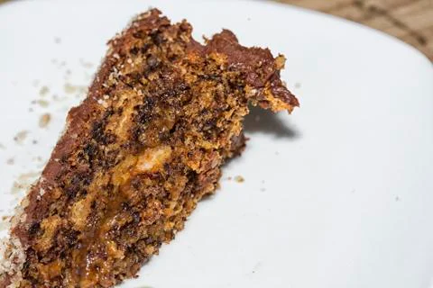 Slice of cake, close up Stock Photos