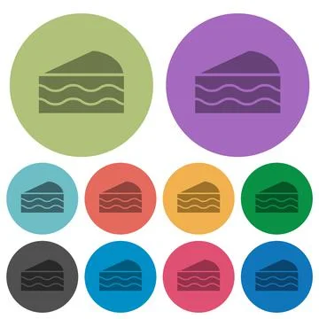 Slice of cake color darker flat icons イラスト素材