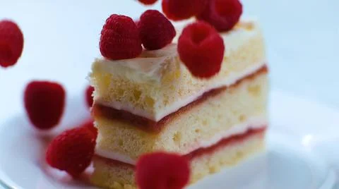 Slice of cake dessert with berries Stock Photos