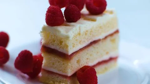 Slice of cake dessert with berries Stock Photos