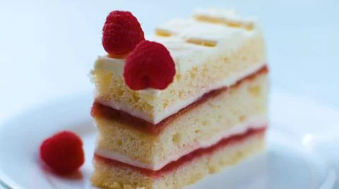 Slice of cake dessert with berries Stock Photos
