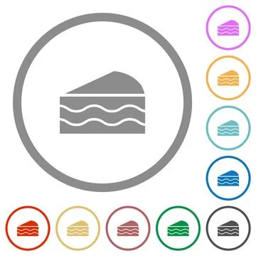 Slice of cake flat icons with outlines イラスト素材