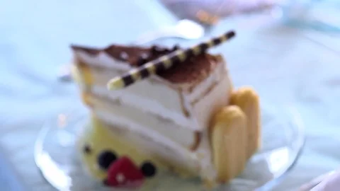 Slice of Cake Stock Footage 76396853