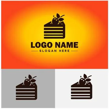 Slice of cake icon Cake portion Cake wedge Cake piece flat logo sign symbol.. イラスト素材