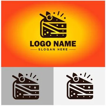 Slice of cake icon Cake portion Cake wedge Cake piece flat logo sign symbol.. イラスト素材
