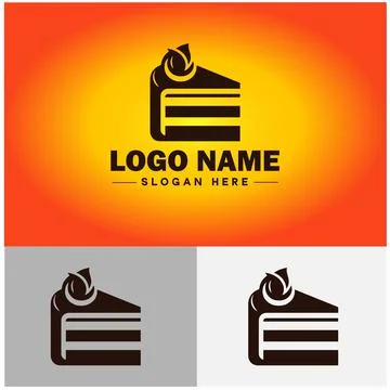 Slice of cake icon Cake portion Cake wedge Cake piece flat logo sign symbol.. イラスト素材