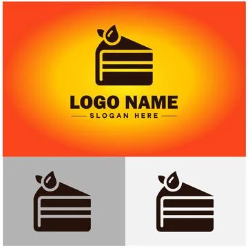 Slice of cake icon Cake portion Cake wedge Cake piece flat logo sign symbol.. イラスト素材