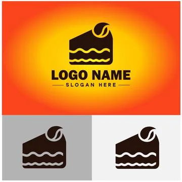 Slice of cake icon Cake portion Cake wedge Cake piece flat logo sign symbol.. イラスト素材