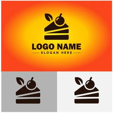 Slice of cake icon Cake portion Cake wedge Cake piece flat logo sign symbol.. イラスト素材