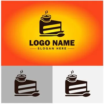 Slice of cake icon Cake portion Cake wedge Cake piece flat logo sign symbol.. イラスト素材