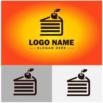 Slice of cake icon Cake portion Cake wedge Cake piece flat logo sign symbol.. イラスト素材