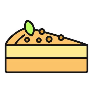 Slice of cake icon with mint and berries Stock Illustration