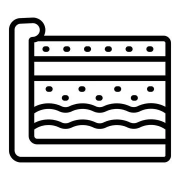 Slice cake icon outline vector. Cream pie Stock Illustration