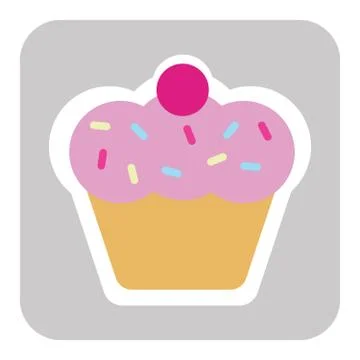 Slice of cake isolated flat design style strawberry cartoon with whipped cream Stock Illustration