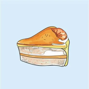 Slice of cake isolated. Stock Illustration