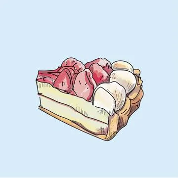 Slice of cake isolated. Stock Illustration