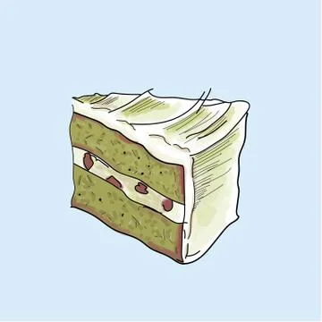 Slice of cake isolated. Stock Illustration