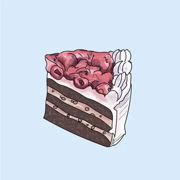 Slice of cake isolated. Stock Illustration
