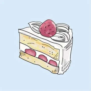 Slice of cake isolated. Stock Illustration