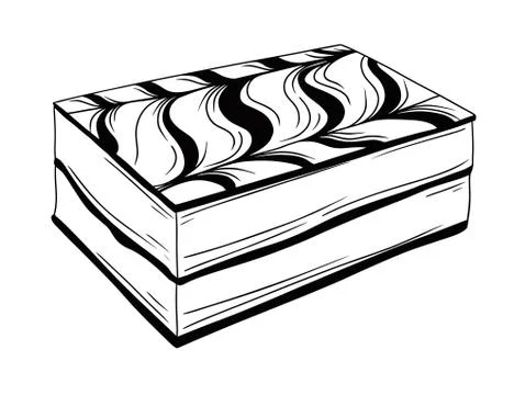 Slice of cake is isolated on a white background. Stock Illustration