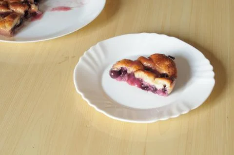 Slice of cake made with bread and grapes, typical in Italy Stock Photos