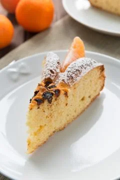 Slice of cake to the mandarin Stock Photos
