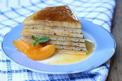 Slice cake pancake Stock Photos