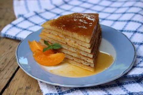 Slice cake pancake Stock Photos