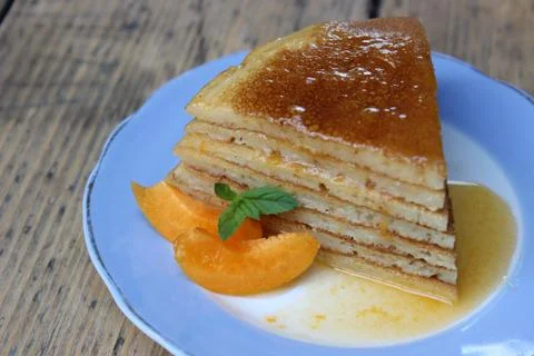 Slice cake pancake Stock Photos