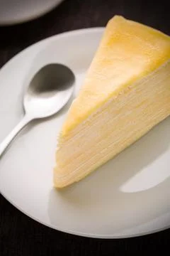 Slice of cake as snack for tea or coffee break. Stock Photos