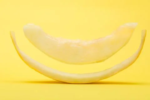 Slice of Canary Melon Stock Photos