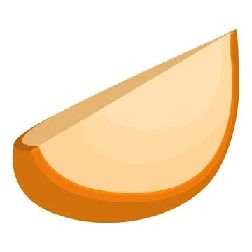 Slice of cantaloupe melon isolated on white background Stock Illustration