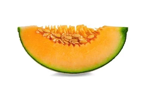 Slice of Cantaloupe melon Stock Photos