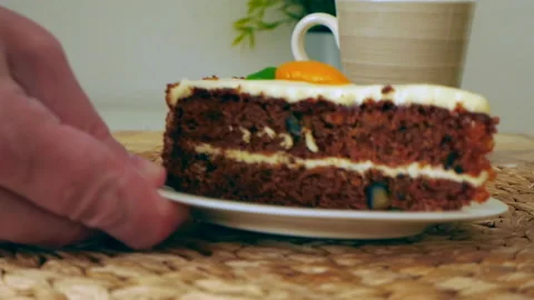 A slice of carrot cake Stock Footage 155890139