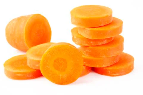 Slice carrot on white background Stock Photos