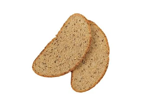 Slice of cereal bread isolated on a white background Stock Photos