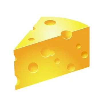 Slice of cheese - icon of piece of holed cheese Stock Illustration