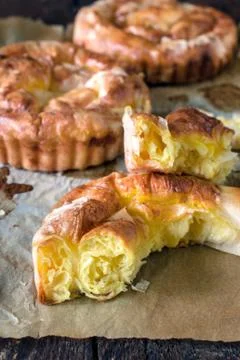 Slice of cheese pie Foto stock