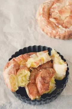 Slice of cheese pie Stock Photos